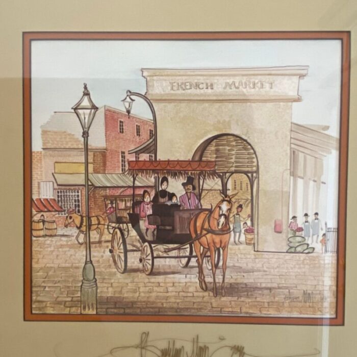 1984 framed p buckley moss french market print 6422