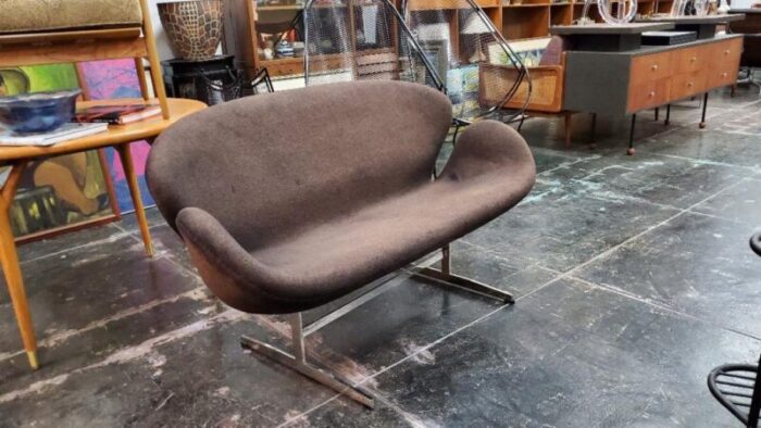 1990s danish style loveseat attributed arne jacobsens swan sofa 3264