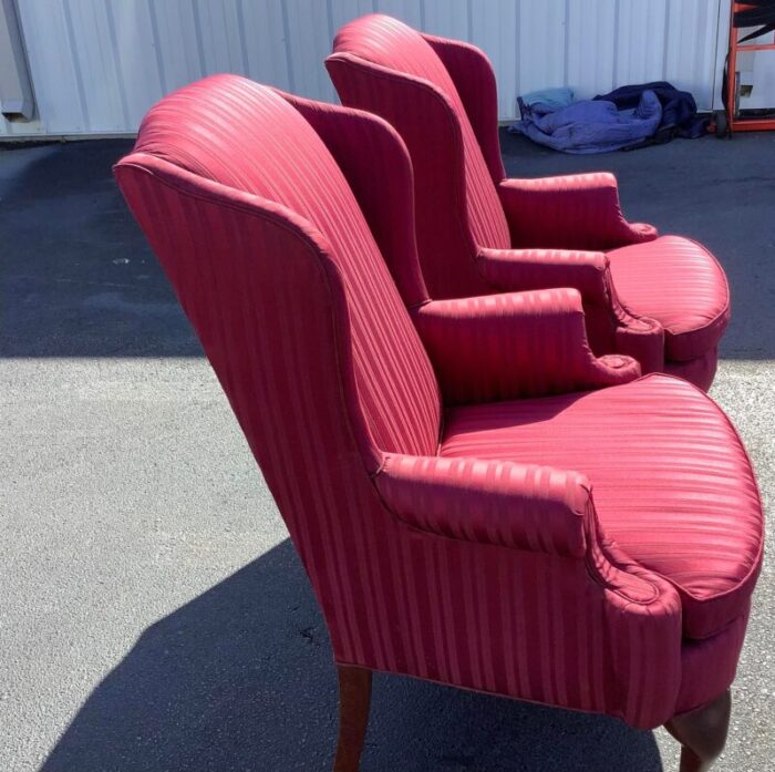 1990s pair of vintage wingback chairs oversized 1308