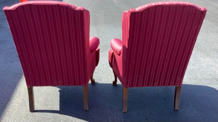 1990s pair of vintage wingback chairs oversized 2660