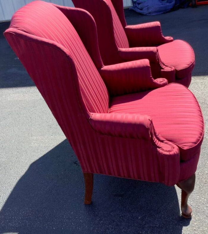 1990s pair of vintage wingback chairs oversized 5663