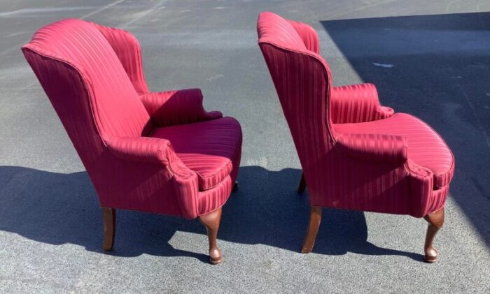 1990s pair of vintage wingback chairs oversized 6383