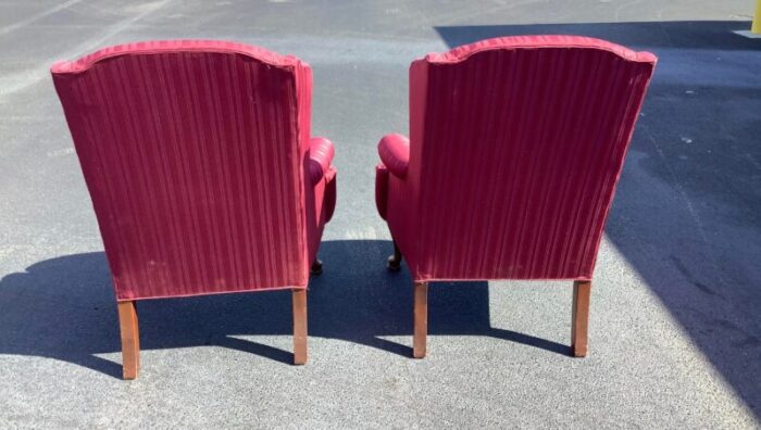 1990s pair of vintage wingback chairs oversized 6392