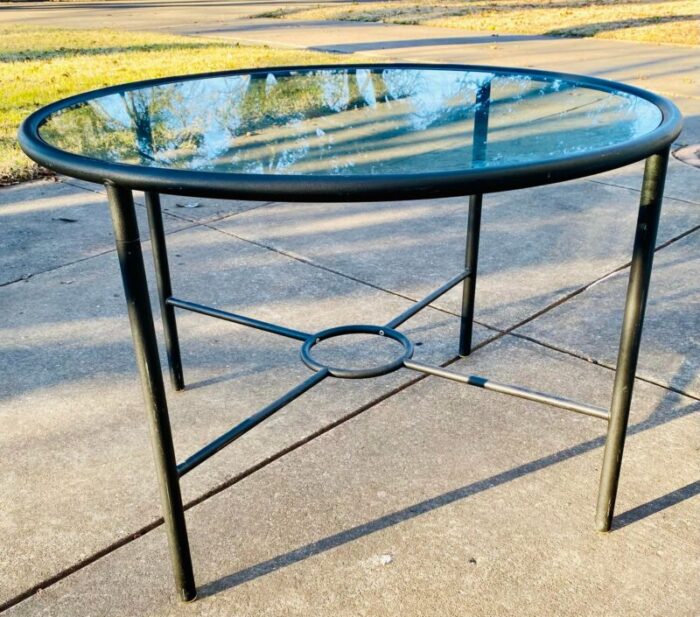 1990s postmodern minimalist black metal tubular frame dining table and chairs by cali style in the style of mario botta set of 5 2000