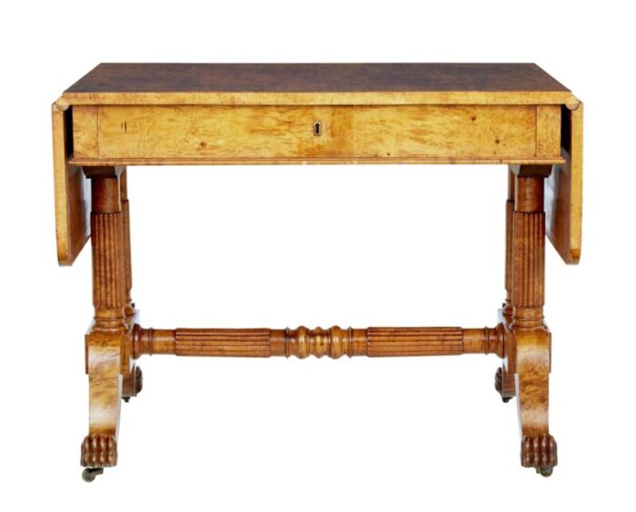 19th century biedermeier burr birch coffee table 1