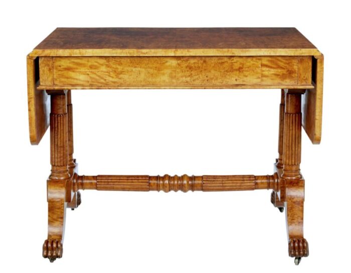 19th century biedermeier burr birch coffee table 5