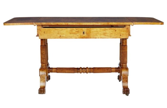 19th century biedermeier burr birch coffee table 7