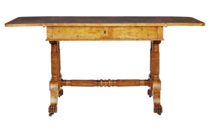 19th century biedermeier burr birch coffee table 8