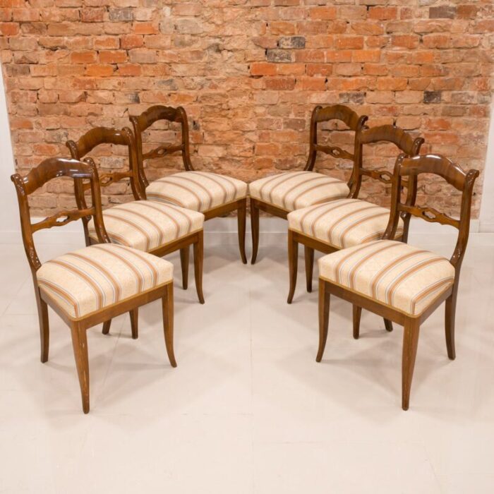 19th century biedermeier german dining chairs set of 6 3