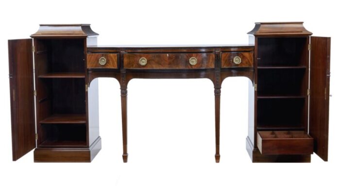 19th century carved mahogany pedestal sideboard in the adams style 2