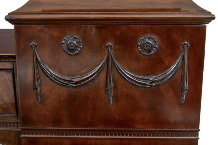 19th century carved mahogany pedestal sideboard in the adams style 4