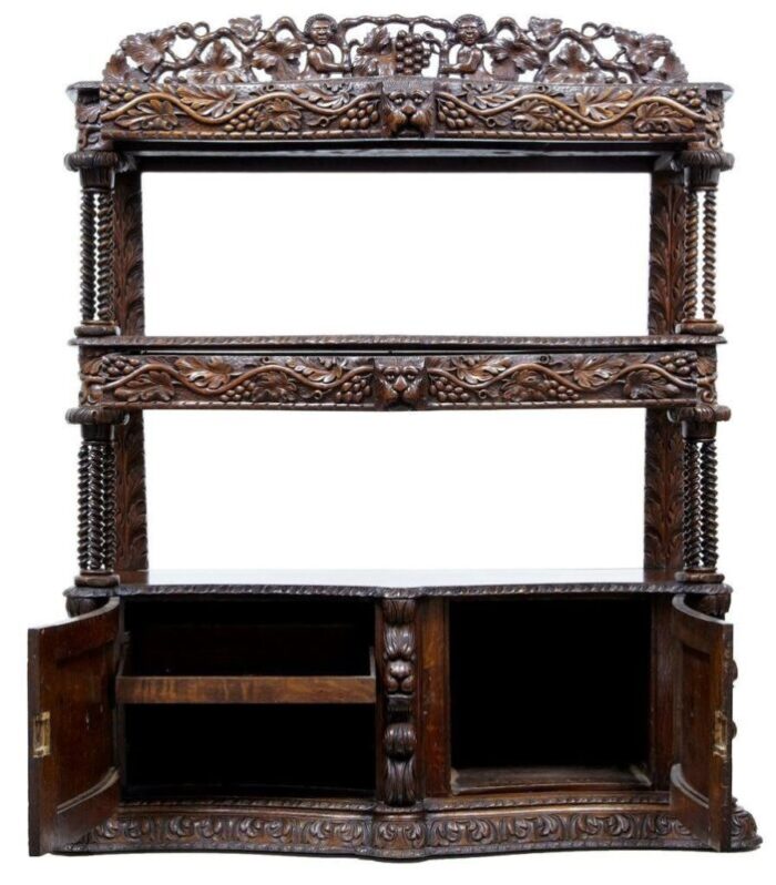 19th century carved victorian oak buffet 5