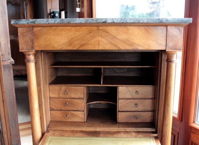 19th century empire walnut secretaire 5