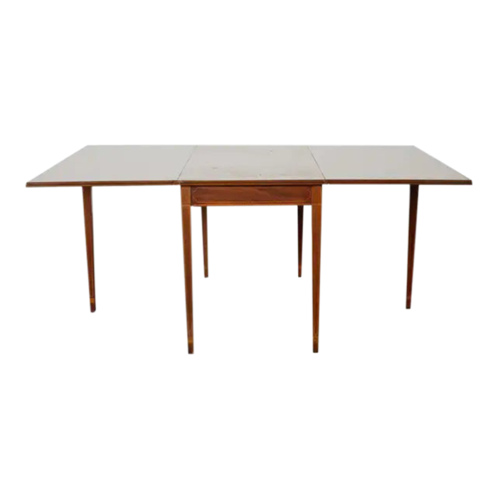 19th century federal style mahogany drop leaf dining table 5487