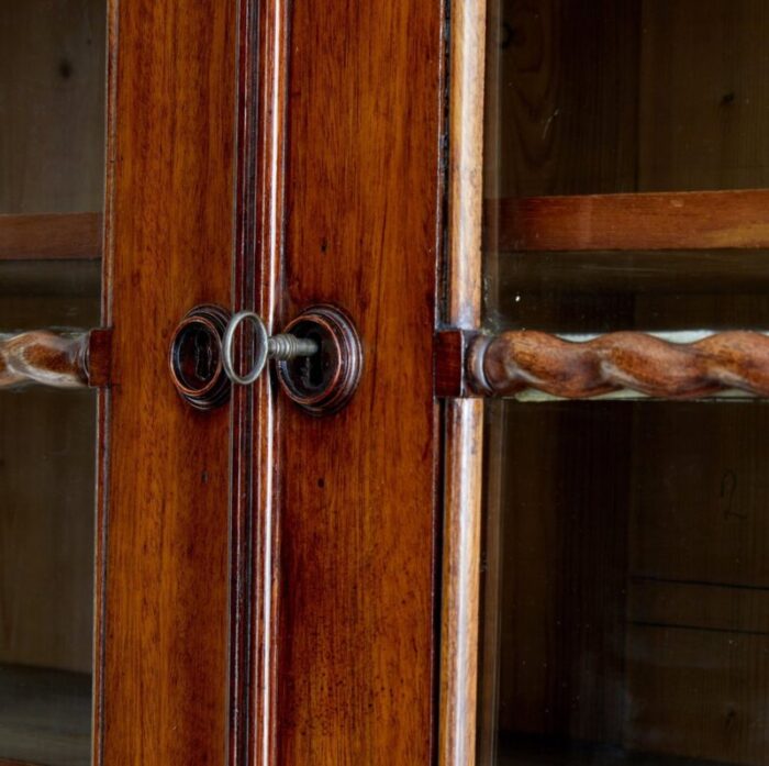 19th century flame mahogany bookcase 7