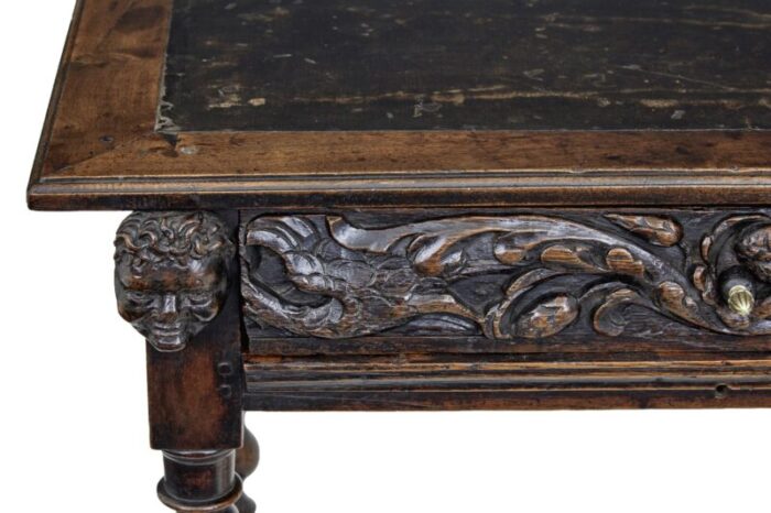 19th century flemish carved walnut side table 9