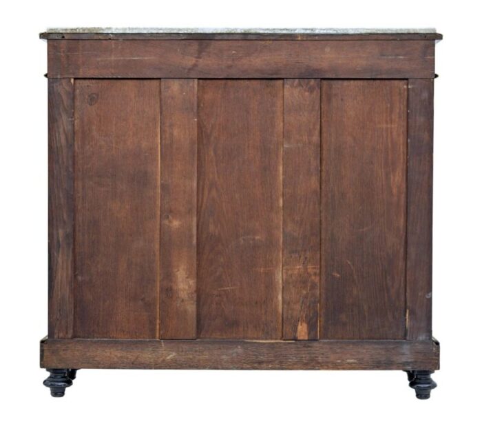 19th century french marble top inlaid amboyna sideboard 5