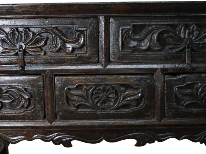 19th century hand carved drawers antique chinese center table 2491