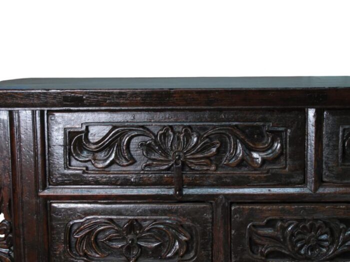 19th century hand carved drawers antique chinese center table 8442