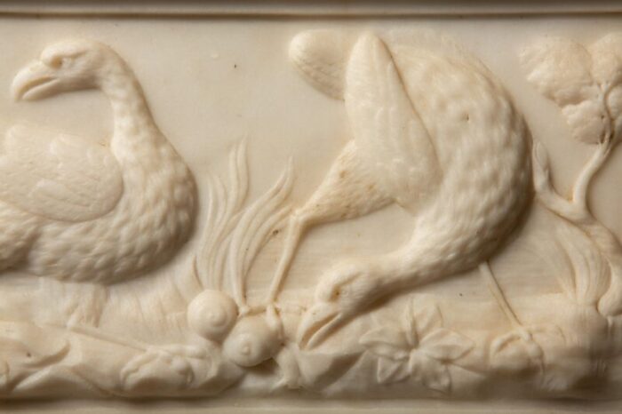 19th century italian marble relief majestic bustards in exquisite detail 1560