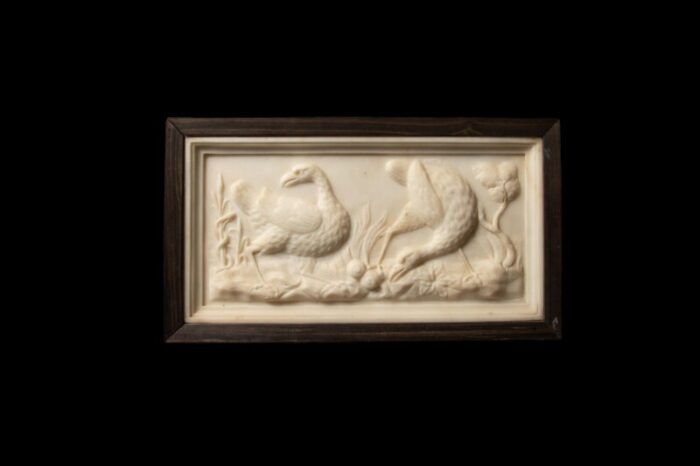 19th century italian marble relief majestic bustards in exquisite detail 6563