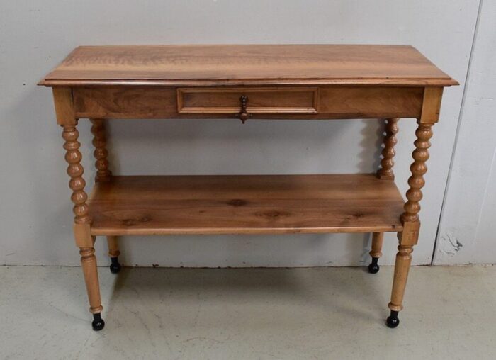 19th century louis philippe solid blond walnut trolley 1