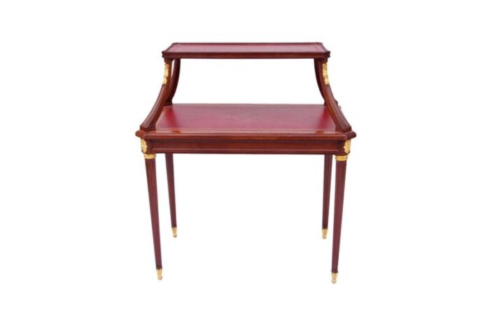 19th century louis xvi style mahogany tea table 1