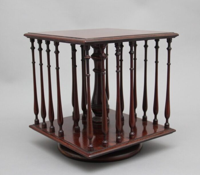 19th century mahogany revolving bookstand 1