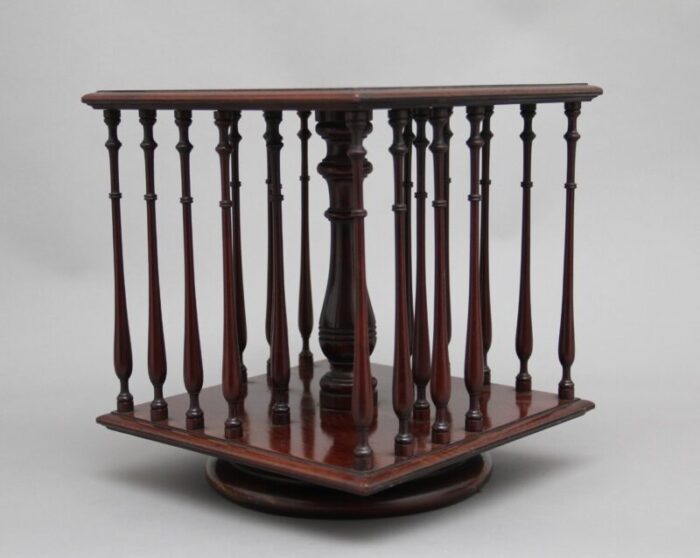 19th century mahogany revolving bookstand 2