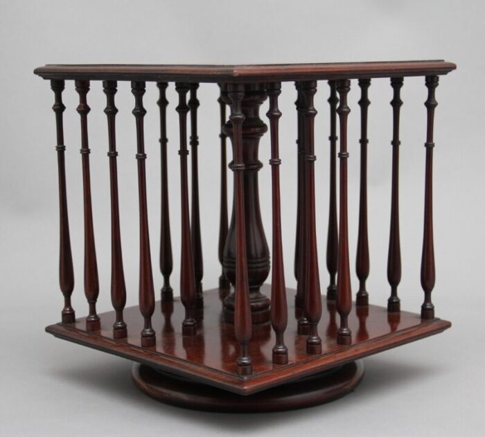 19th century mahogany revolving bookstand 4