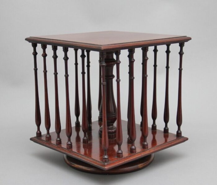 19th century mahogany revolving bookstand 9