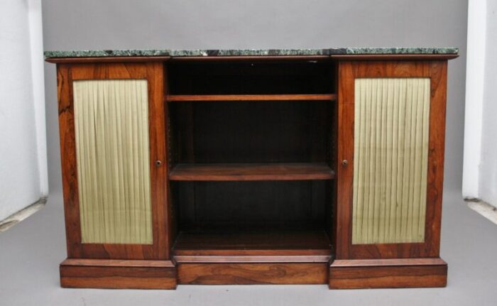 19th century rosewood breakfront cabinet 1