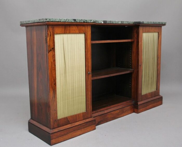 19th century rosewood breakfront cabinet 6