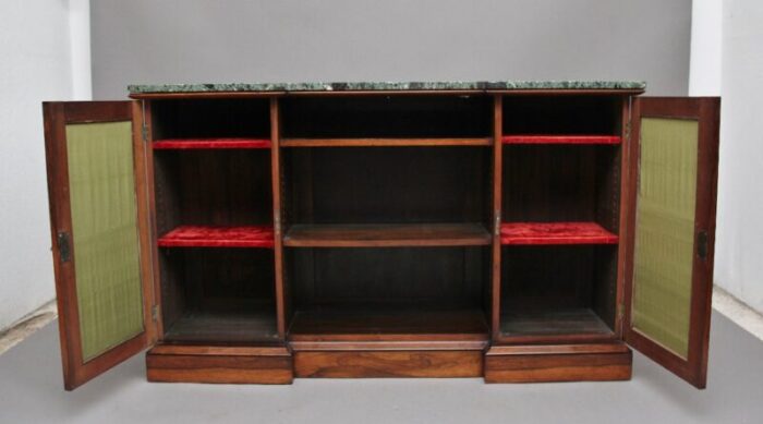 19th century rosewood breakfront cabinet 7