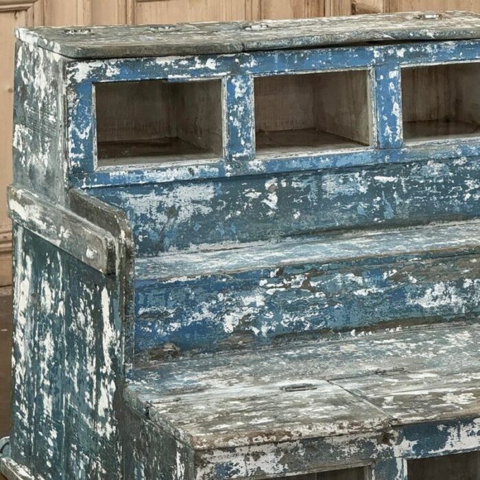 19th century rustic store display case with distressed painted finish 2026