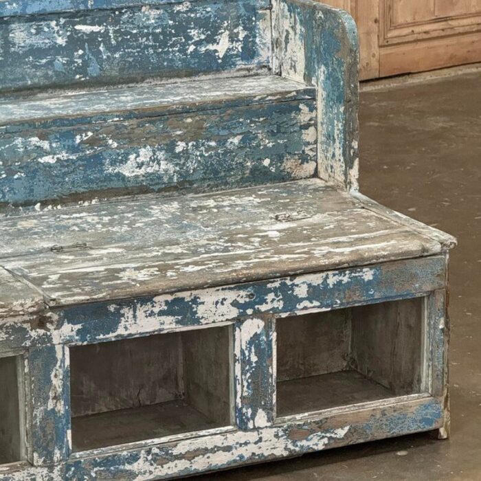 19th century rustic store display case with distressed painted finish 5468