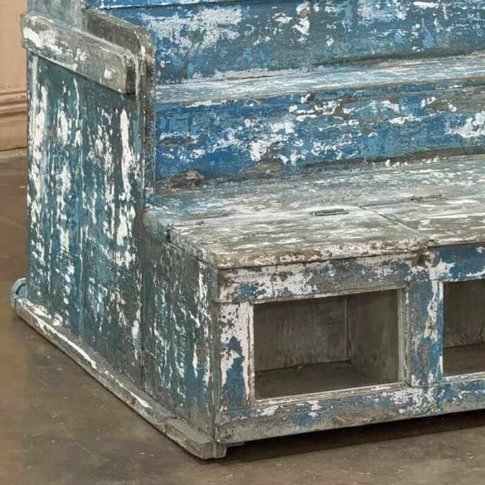 19th century rustic store display case with distressed painted finish 7928