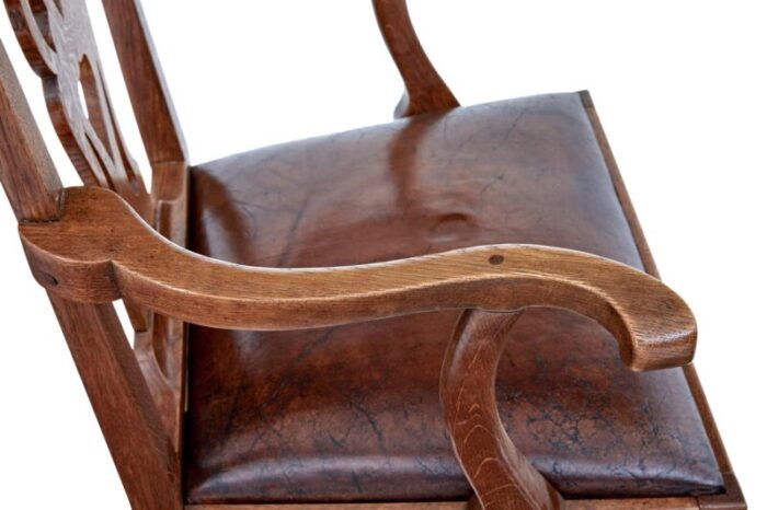 19th century shepherds crook oak amchair 5