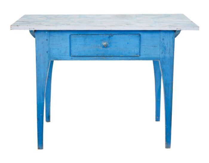 19th century swedish traditional rustic painted side table 2