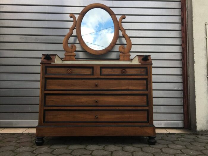 19th century walnut and marble dressing table 16