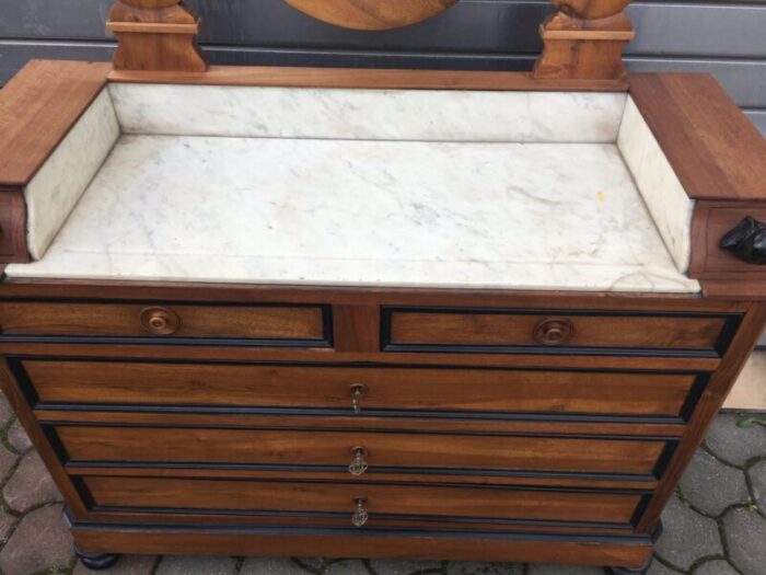 19th century walnut and marble dressing table 17