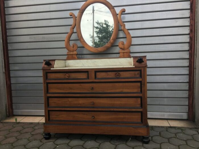 19th century walnut and marble dressing table 24