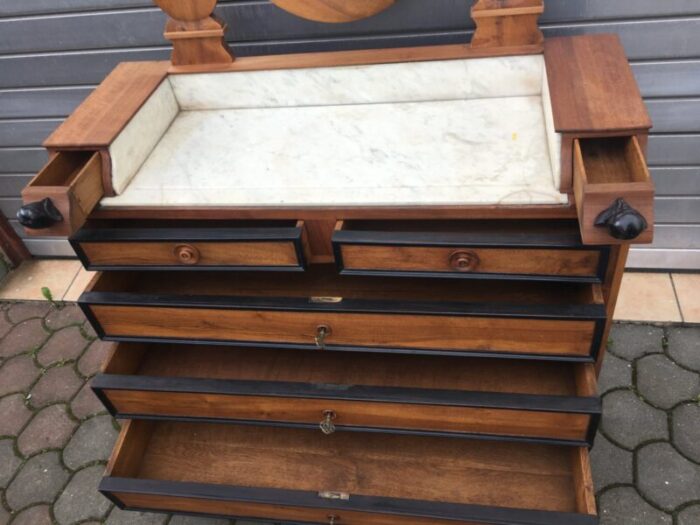 19th century walnut and marble dressing table 4