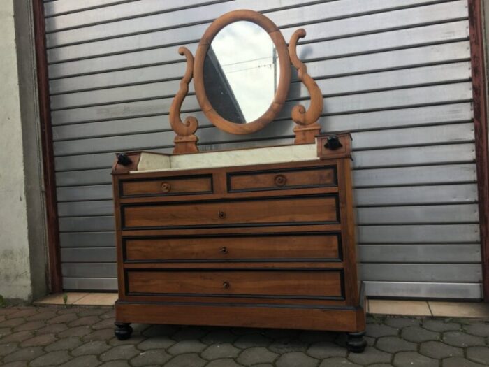 19th century walnut and marble dressing table 9