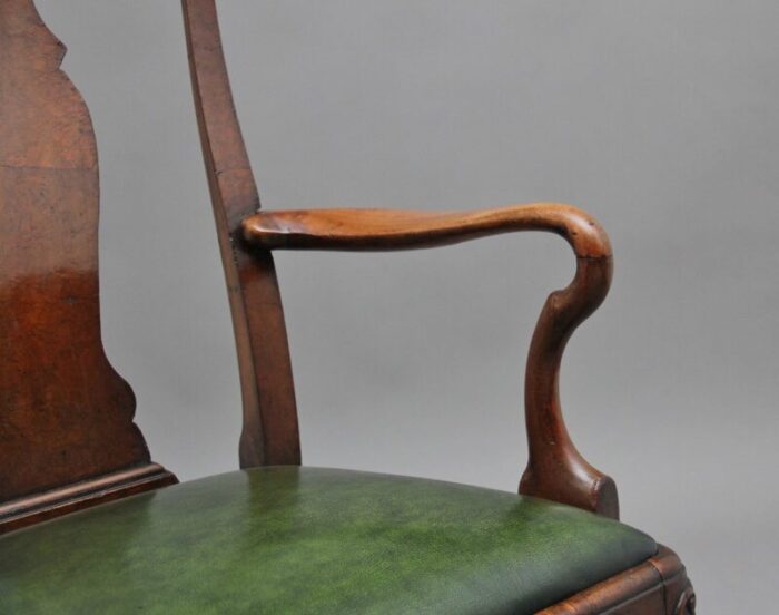 19th century walnut armchairs set of 2 2