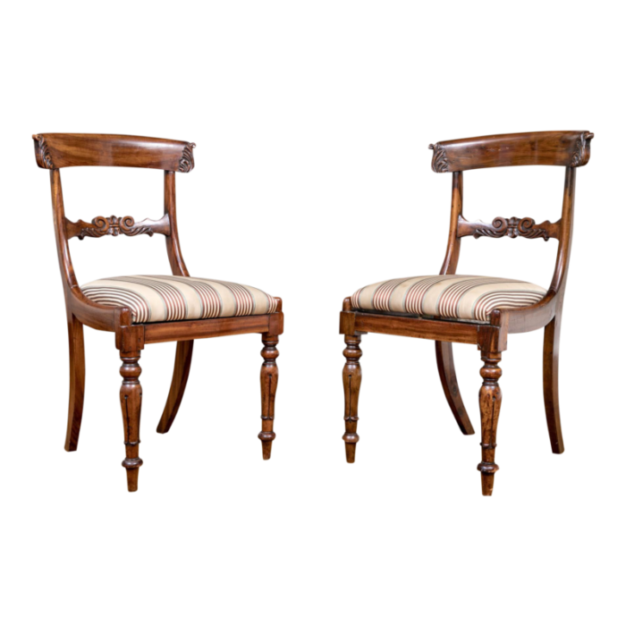 19th century william iii period english carved mahogany side chairsa pair 2219