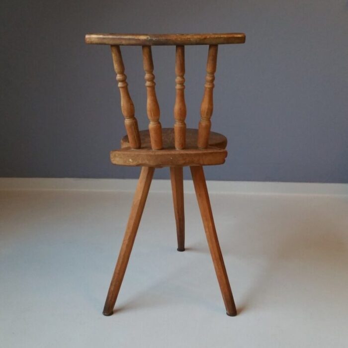 19th century wooden tripod side chair 4