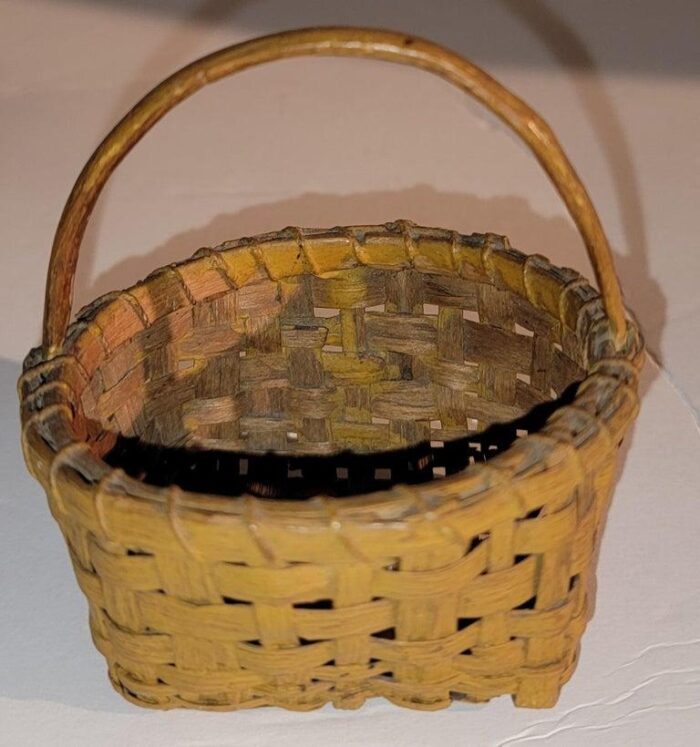 19thc miniature original painted mustard basket 2063 scaled