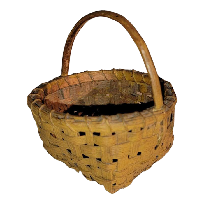 19thc miniature original painted mustard basket 8287