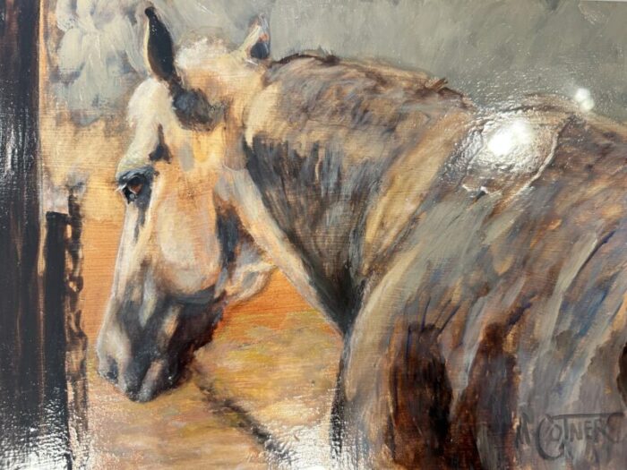 2000s original oil painting pinto shadows 5 equestrian by marlan cotner 1776